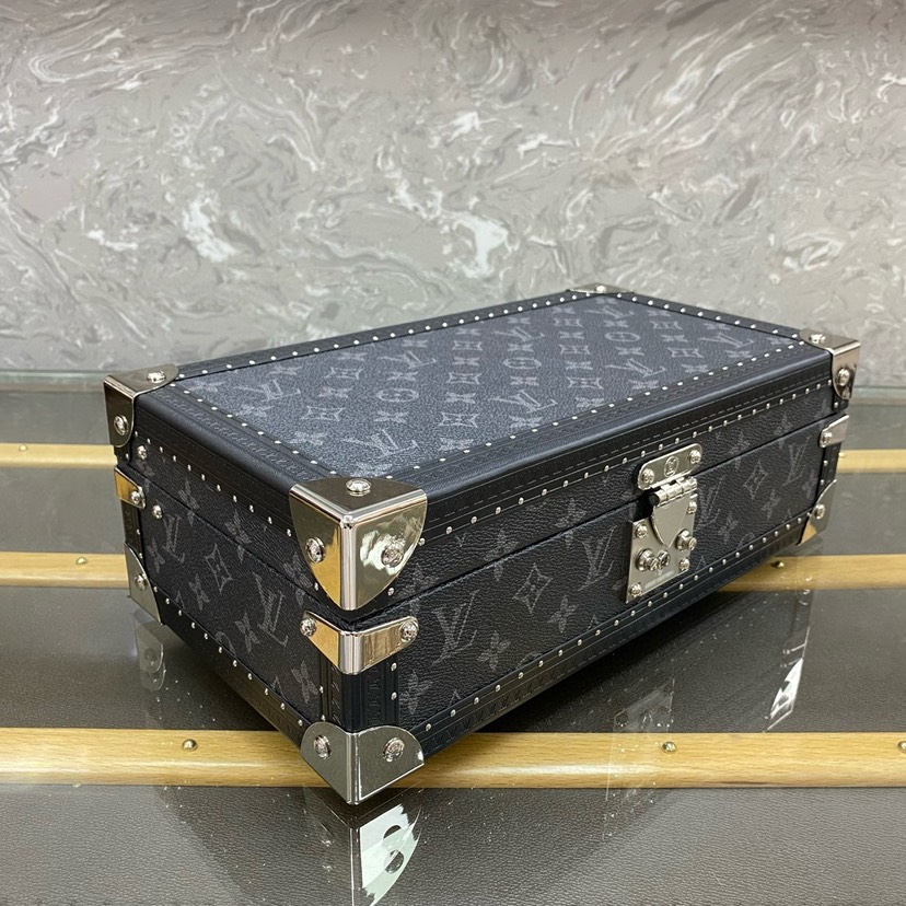 图片[3]-COFFRET 8 MONTRES 表盒这款8只装腕表盒以经典典帆布制成。它可便利地从保险箱存放至手提箱中，并配有一个可拆卸托盘用于藏匿其他贵重物品。【8只手表盒硬箱】size:34x13x18cm-newbee