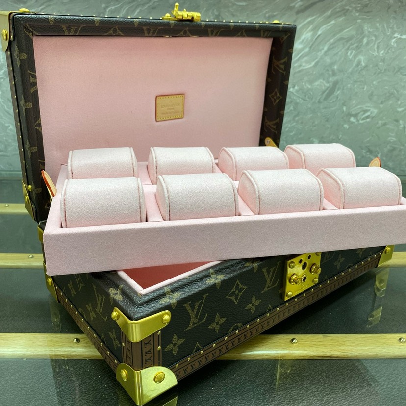 图片[6]-COFFRET 8 MONTRES 表盒这款8只装腕表盒以经典的帆布制成。它可便利地从保险箱存放至手提箱中，并配有一个可拆卸托盘用于藏匿其他贵重物品。【8只手表盒硬箱】size:34x13x18cm-newbee