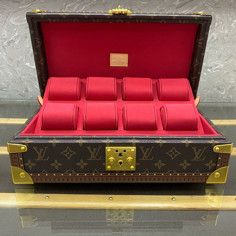 图片[2]-COFFRET 8 MONTRES 表盒这款8只装腕表盒以经典的帆布制成。它可便利地从保险箱存放至手提箱中，并配有一个可拆卸托盘用于藏匿其他贵重物品。【8只手表盒硬箱】size:34x13x18cm-newbee