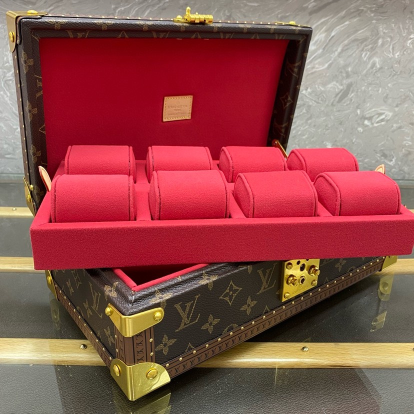 图片[8]-COFFRET 8 MONTRES 表盒这款8只装腕表盒以经典的帆布制成。它可便利地从保险箱存放至手提箱中，并配有一个可拆卸托盘用于藏匿其他贵重物品。【8只手表盒硬箱】size:34x13x18cm-newbee